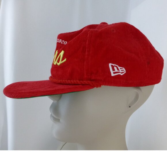 San Francisco 49ers Red Corduroy Snap Back Hat - Picture 3 of 15
